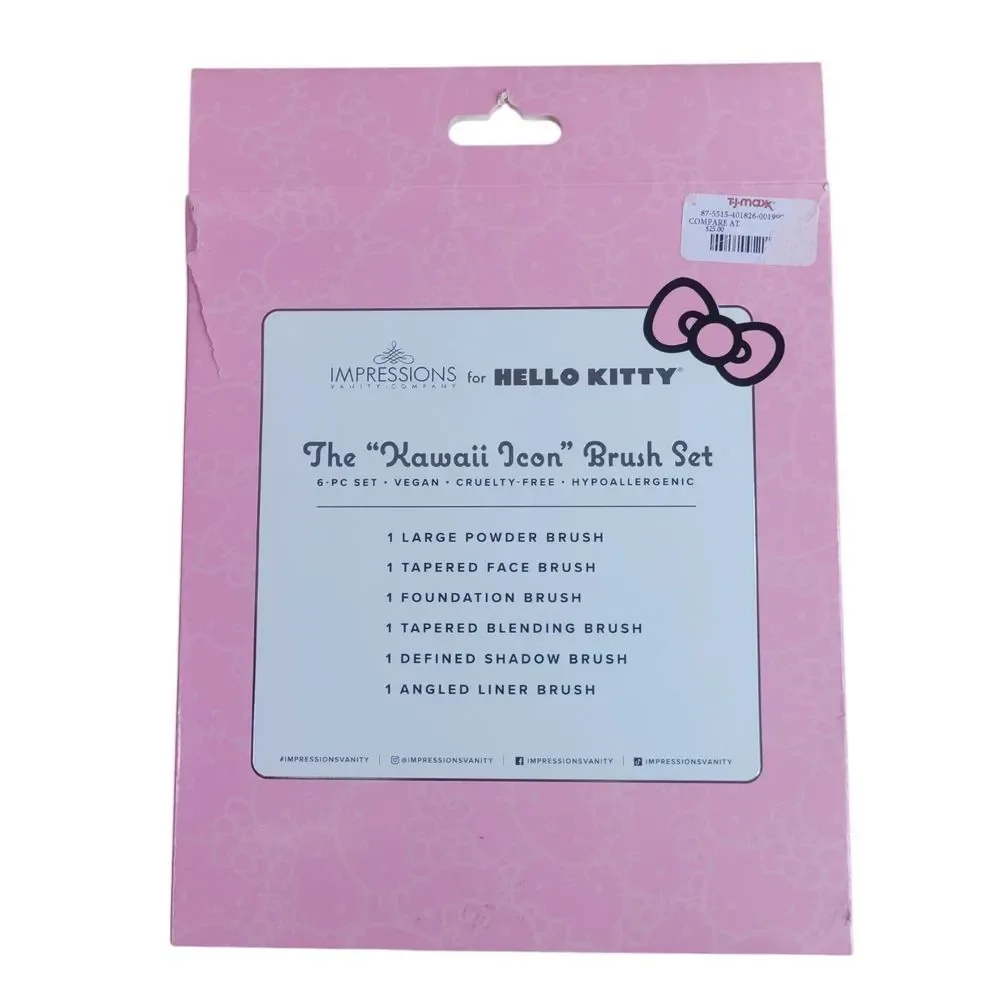 HELLO KITTY IMPRESSIONS VANITY MAKE UP BRUSH SET 
